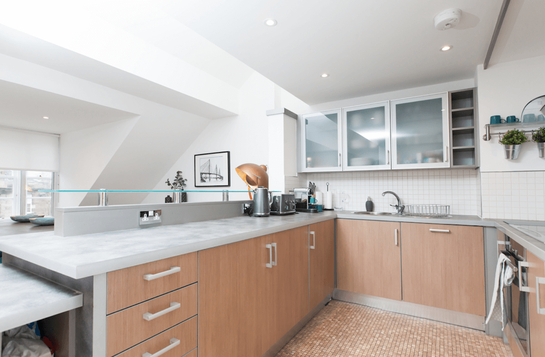 Well-equipped Kitchen at South Charlotte Street holiday apartment in Edinburgh