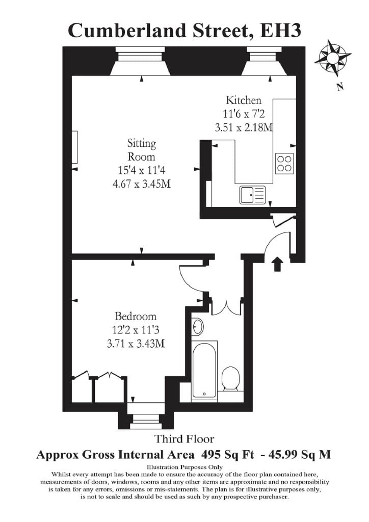 Edinburgh Airbnb Apartment - Cumberland Street Floor Plan